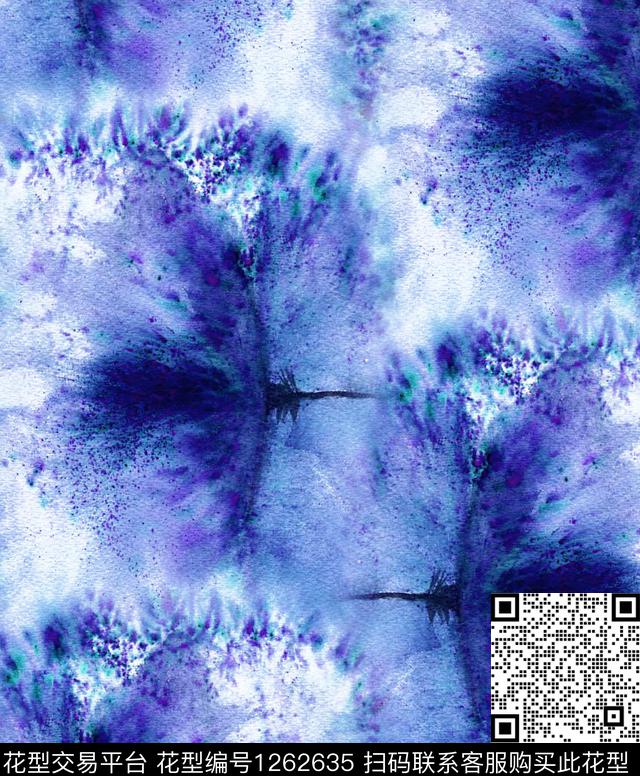 抽象蜡染扎染华亿平台数码印花华亿平台下载（图片编号: 1262635） - 瓦栏（Walan）