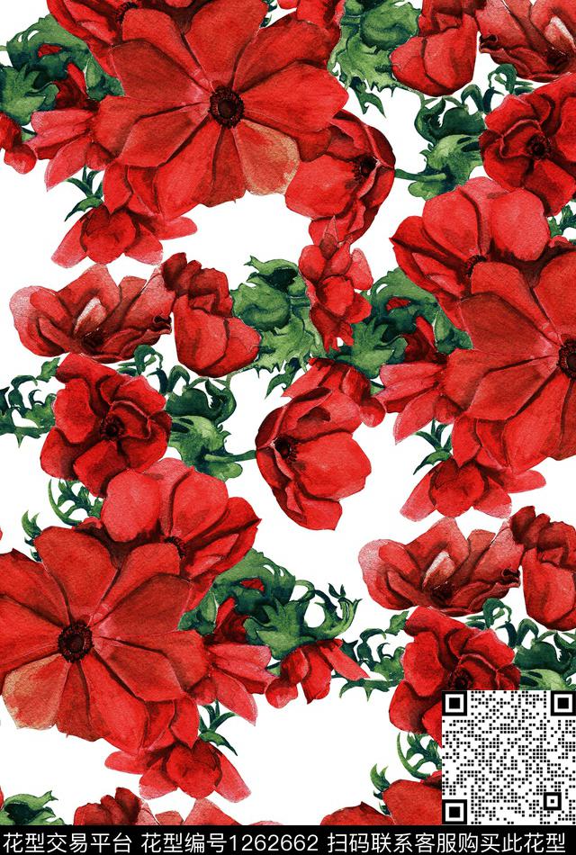 大牌风小碎花玉兰花数码印花华亿平台下载（图片编号: 1262662） - 瓦栏（Walan）