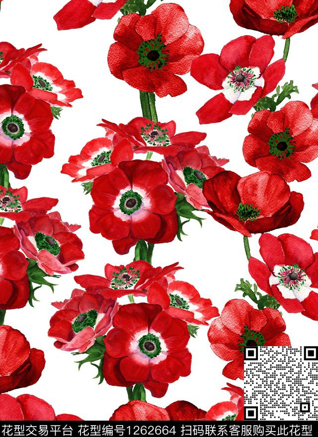 大牌风小碎花玉兰花数码印花华亿平台下载（图片编号: 1262664） - 瓦栏（Walan）