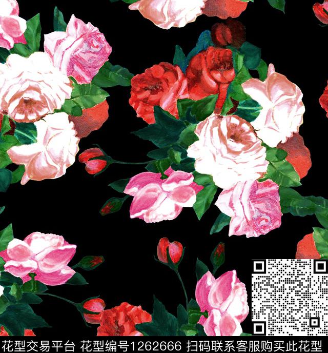 大牌风小碎花玉兰花数码印花华亿平台下载（图片编号: 1262666） - 瓦栏（Walan）