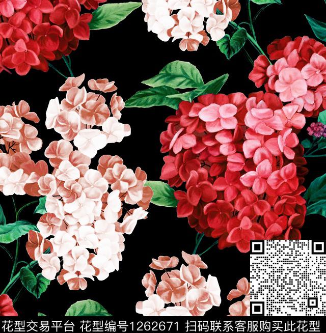 大牌风小碎花玉兰花数码印花华亿平台下载（图片编号: 1262671） - 瓦栏（Walan）