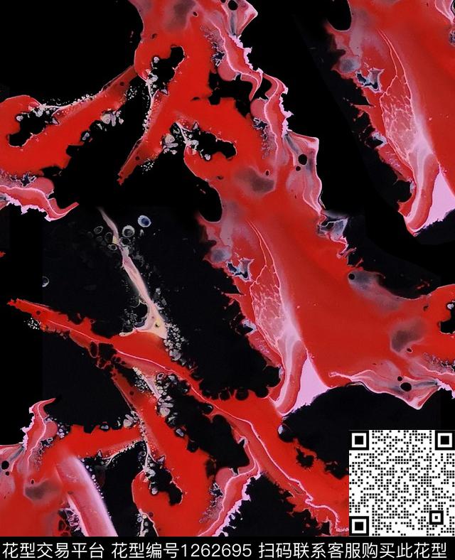 抽象男装螃蟹大虾数码印花华亿平台下载（图片编号: 1262695） - 瓦栏（Walan）