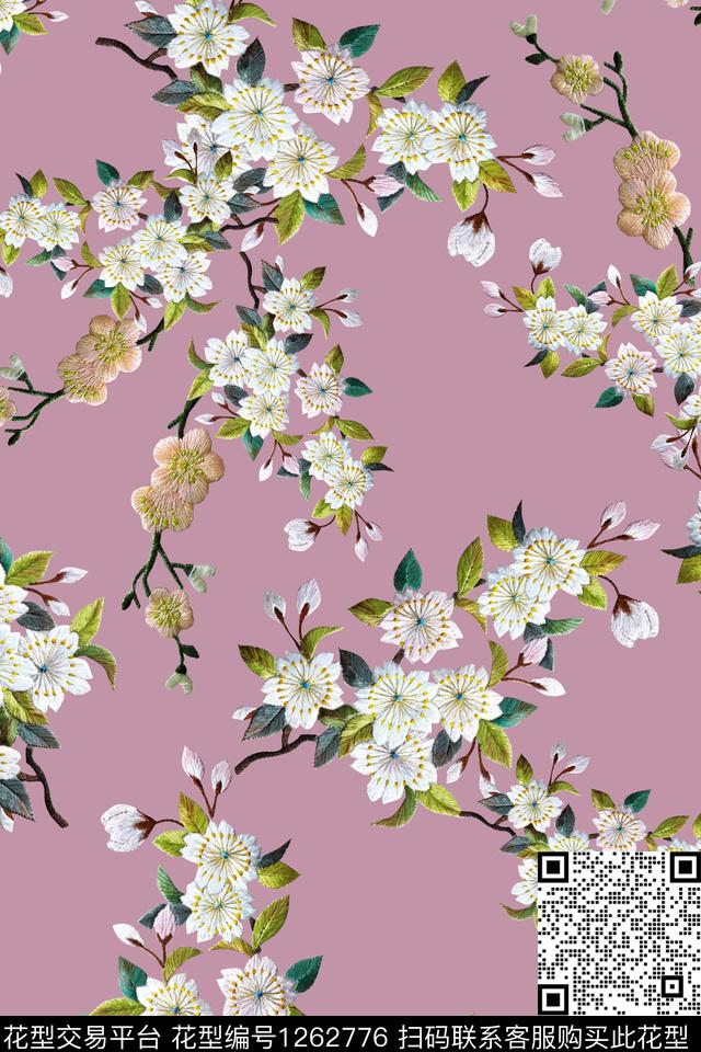 花卉梅花小碎花数码印花华亿平台下载（图片编号: 1262776） - 瓦栏（Walan）
