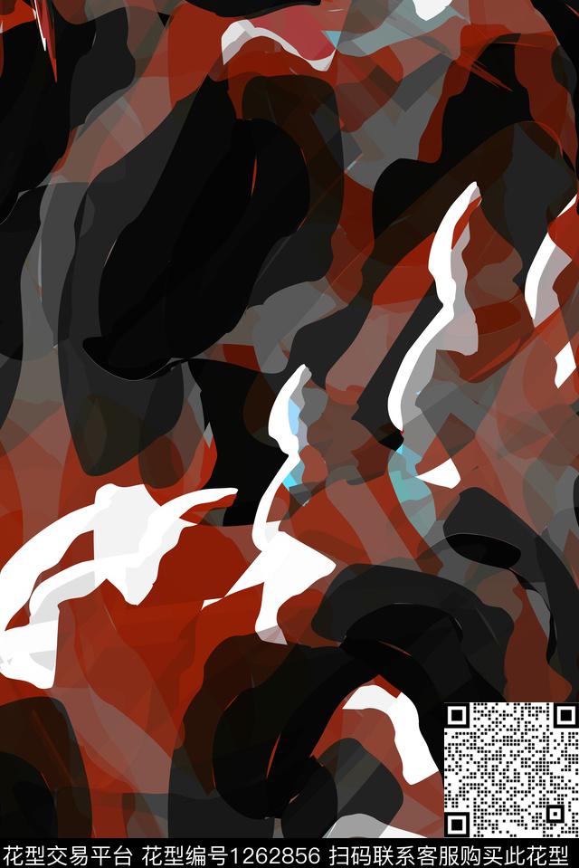 抽象艺术水墨风数码印花华亿平台下载（图片编号: 1262856） - 瓦栏（Walan）