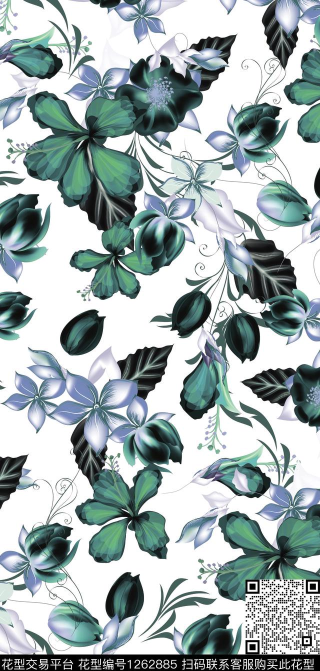 数码华亿平台牡丹玫瑰花数码印花华亿平台下载（图片编号: 1262885） - 瓦栏（Walan）