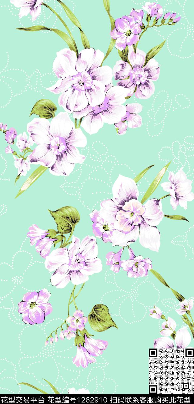 绿植树叶水彩花卉月季花数码印花华亿平台下载（图片编号: 1262910） - 瓦栏（Walan）