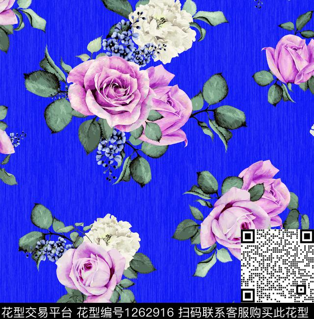 小碎花大牌风玫瑰花数码印花华亿平台下载（图片编号: 1262916） - 瓦栏（Walan）