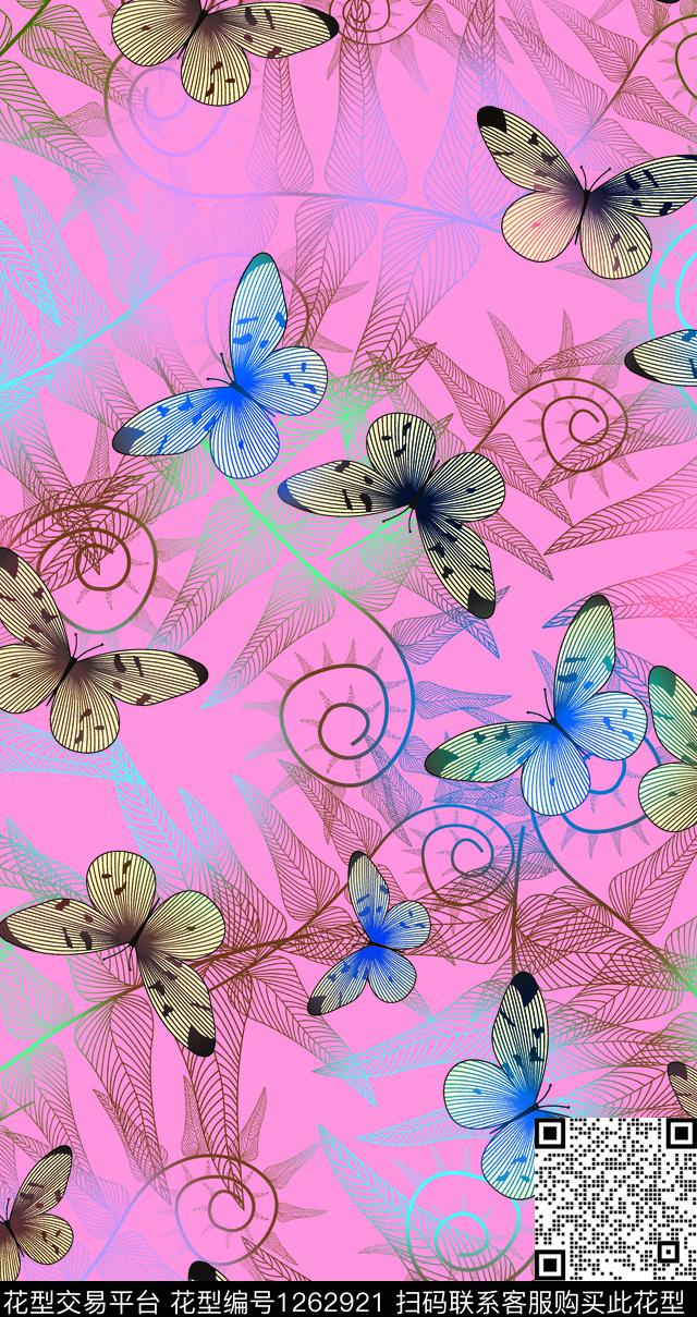 蝴蝶数码印花华亿平台下载（图片编号: 1262921） - 瓦栏（Walan）