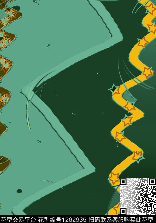 炫彩手绘抽象数码印花华亿平台下载（图片编号: 1262935） - 瓦栏（Walan）