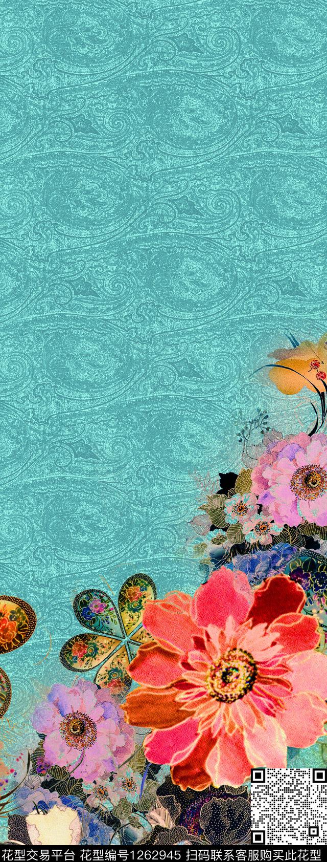 定位花数码华亿平台热带华亿平台数码印花华亿平台下载（图片编号: 1262945） - 瓦栏（Walan）