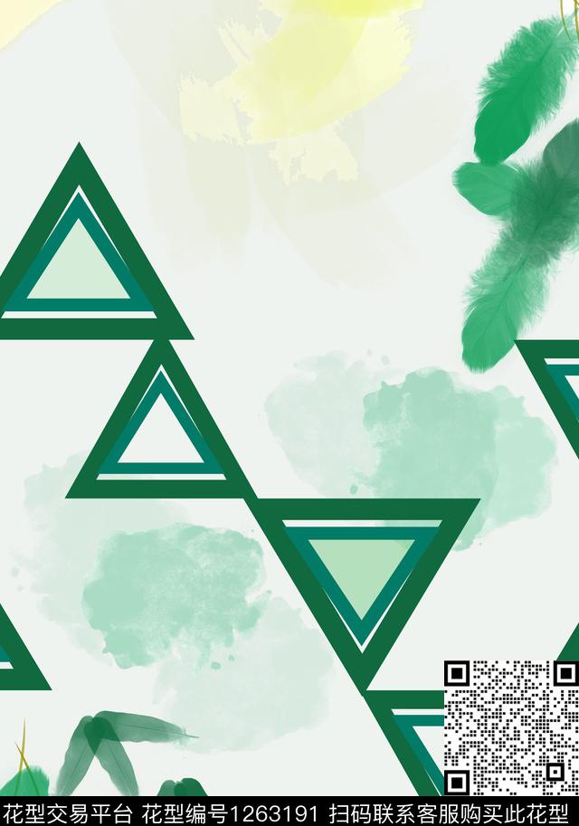 炫彩混合拼接手绘数码印花华亿平台下载（图片编号: 1263191） - 瓦栏（Walan）