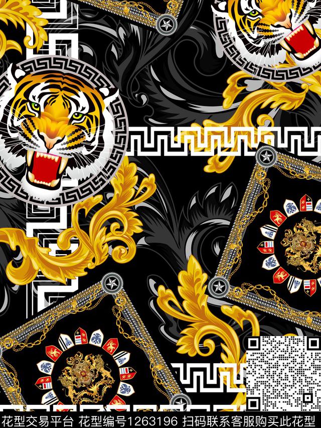 复古VERSACE宫廷风数码印花华亿平台下载（图片编号: 1263196） - 瓦栏（Walan）