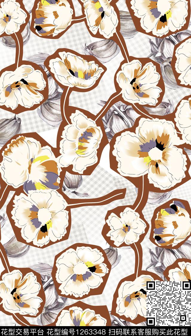 数码华亿平台女装清爽底花卉数码印花华亿平台下载（图片编号: 1263348） - 瓦栏（Walan）