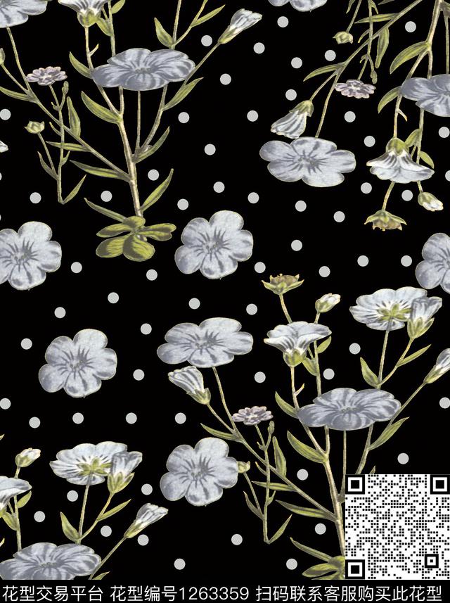 绿植树叶欧洲花卉数码印花华亿平台下载（图片编号: 1263359） - 瓦栏（Walan）