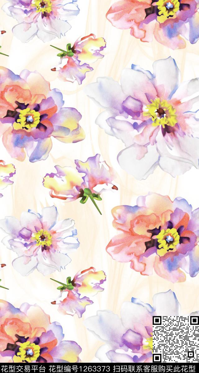 数码华亿平台女装花卉数码印花华亿平台下载（图片编号: 1263373） - 瓦栏（Walan）