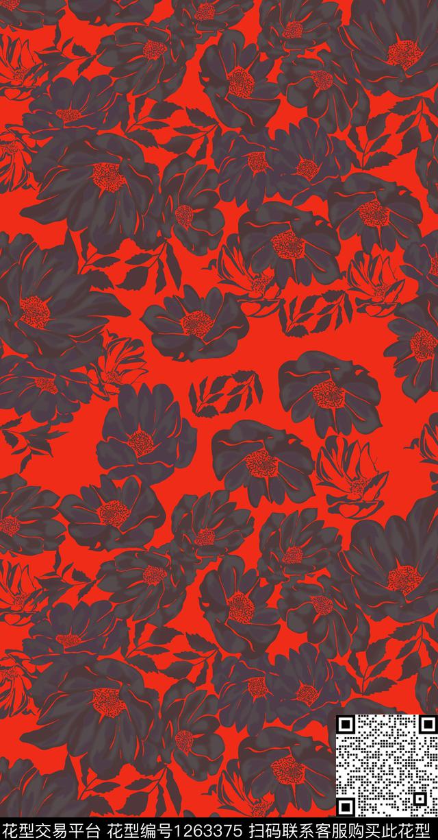 欧洲潮牌大牌风数码印花华亿平台下载（图片编号: 1263375） - 瓦栏（Walan）