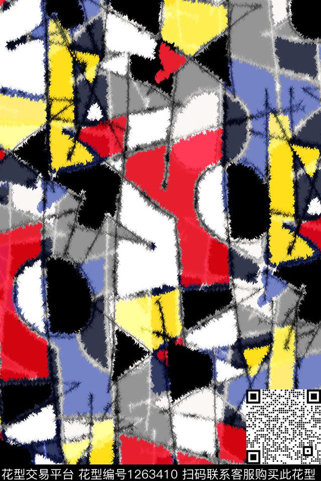 几何大牌风抽象传统印花华亿平台下载（图片编号: 1263410） - 瓦栏（Walan）