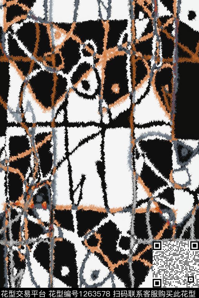 潮牌大牌风抽象数码印花华亿平台下载（图片编号: 1263578） - 瓦栏（Walan）