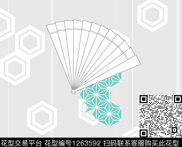 版画几何男装和服数码印花华亿平台下载（图片编号: 1263592） - 瓦栏（Walan）