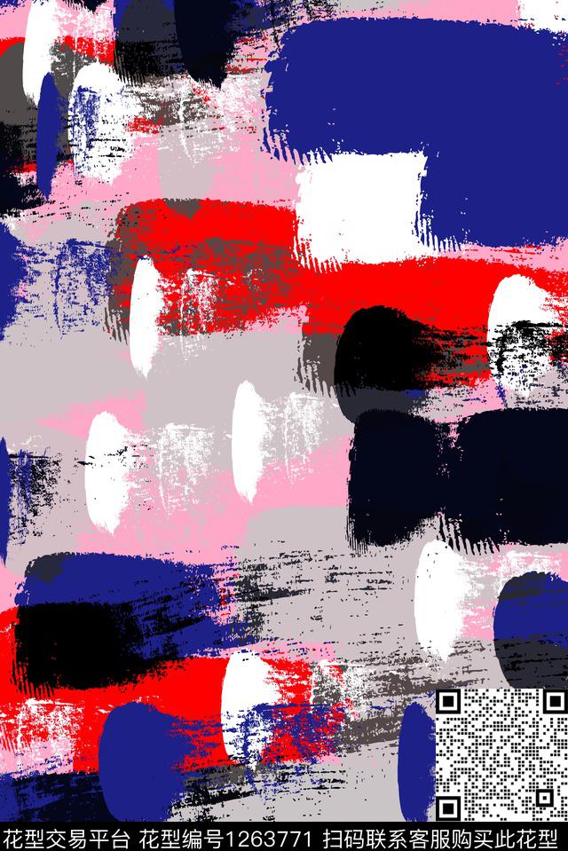 艺术潮牌抽象数码印花华亿平台下载（图片编号: 1263771） - 瓦栏（Walan）