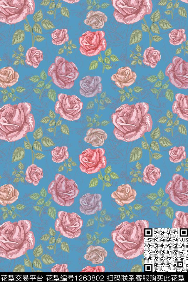 绿植树叶花卉天堂花园数码印花华亿平台下载（图片编号: 1263802） - 瓦栏（Walan）