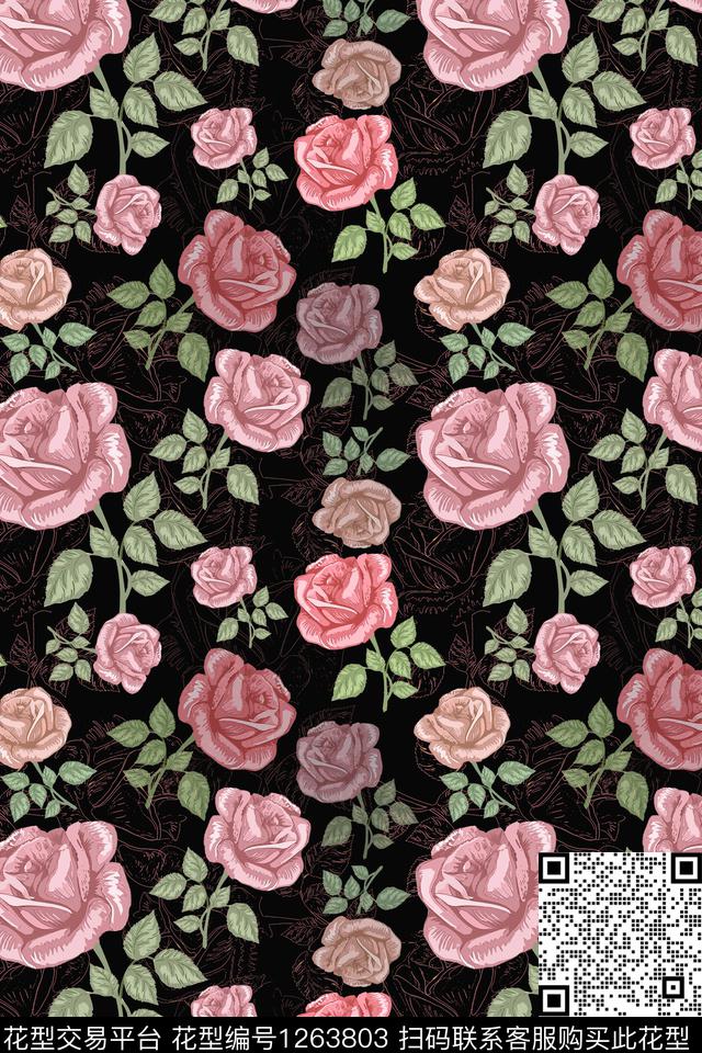 绿植树叶花卉天堂花园数码印花华亿平台下载（图片编号: 1263803） - 瓦栏（Walan）