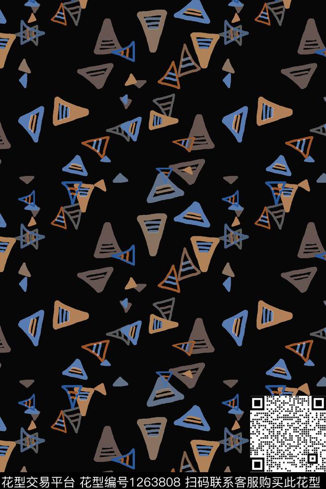 几何抽象手绘线条笔触传统印花华亿平台下载（图片编号: 1263808） - 瓦栏（Walan）