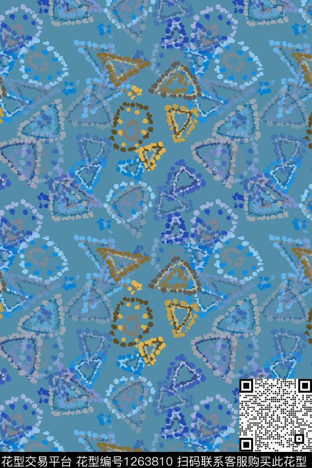 几何抽象手绘线条笔触数码印花华亿平台下载（图片编号: 1263810） - 瓦栏（Walan）