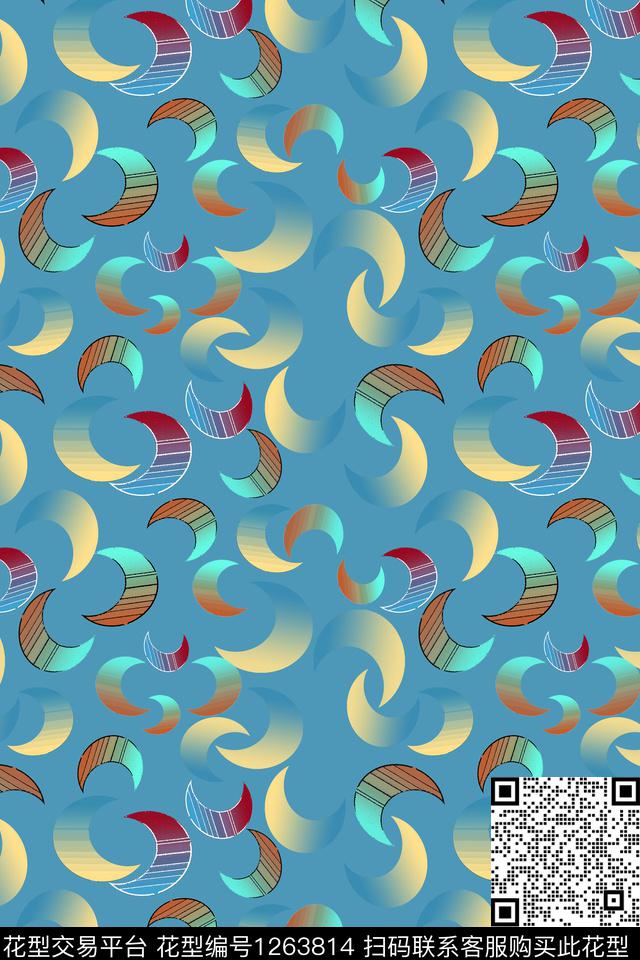 几何抽象细碎星尘数码印花华亿平台下载（图片编号: 1263814） - 瓦栏（Walan）