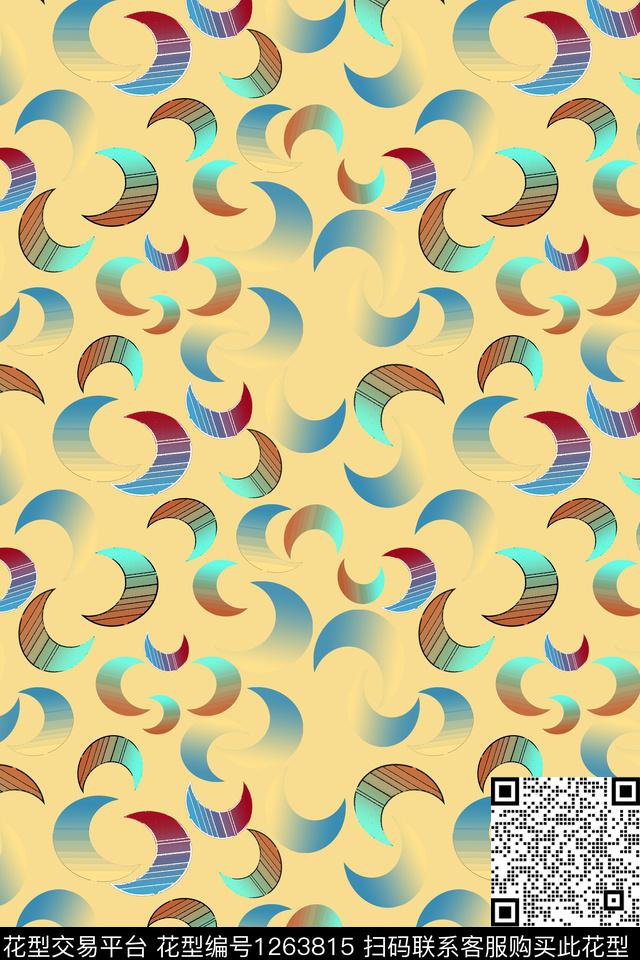 几何抽象细碎星尘数码印花华亿平台下载（图片编号: 1263815） - 瓦栏（Walan）