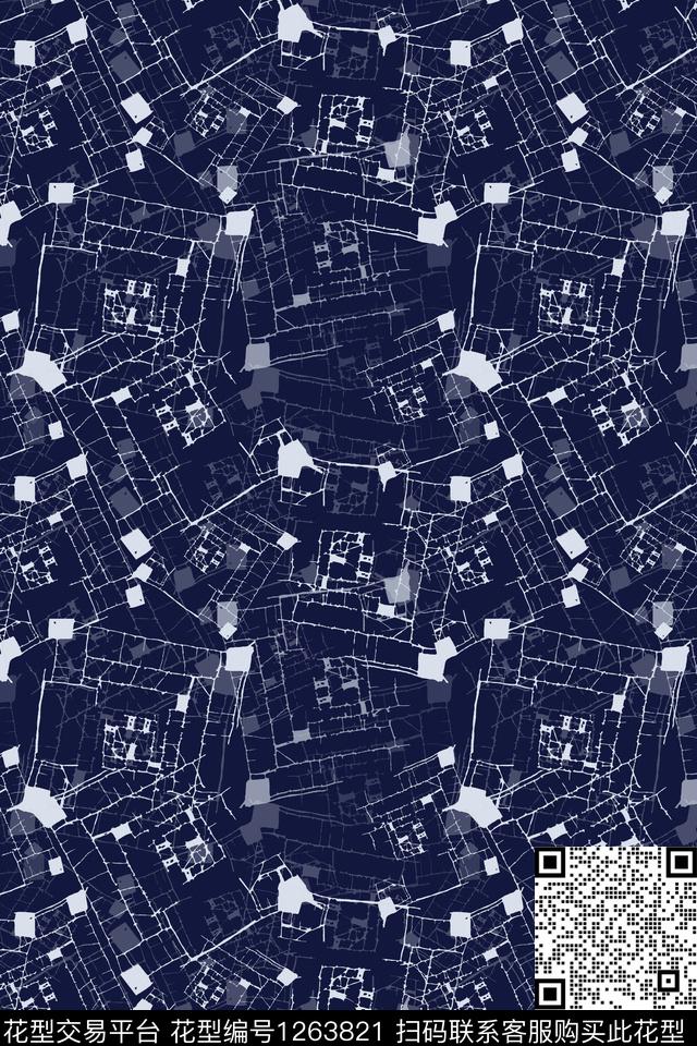 几何抽象手绘线条笔触传统印花华亿平台下载（图片编号: 1263821） - 瓦栏（Walan）