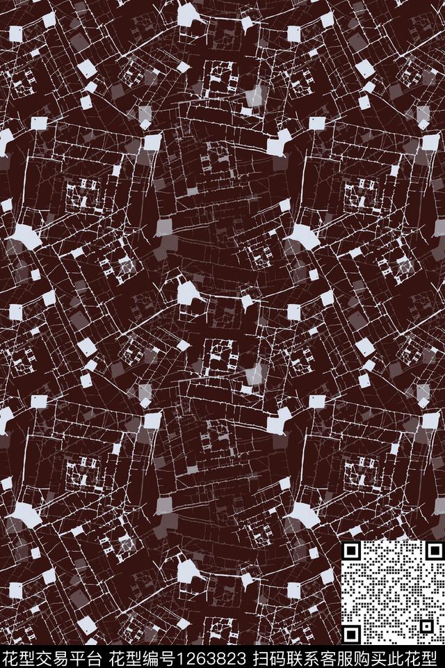 几何抽象手绘线条笔触传统印花华亿平台下载（图片编号: 1263823） - 瓦栏（Walan）