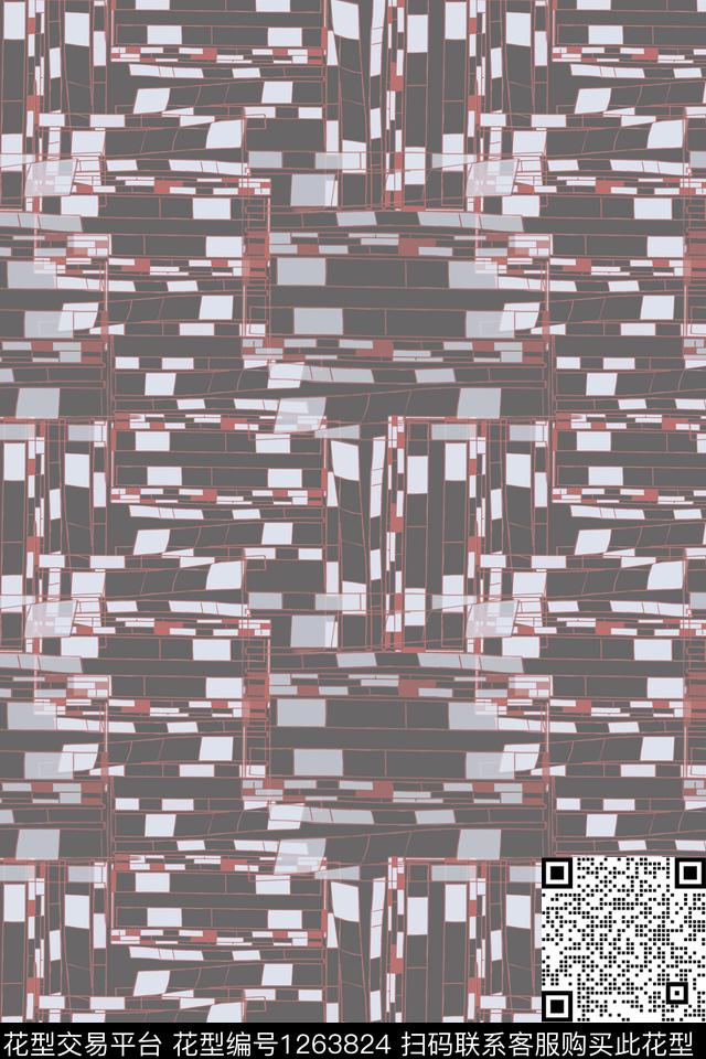 几何抽象手绘线条笔触传统印花华亿平台下载（图片编号: 1263824） - 瓦栏（Walan）