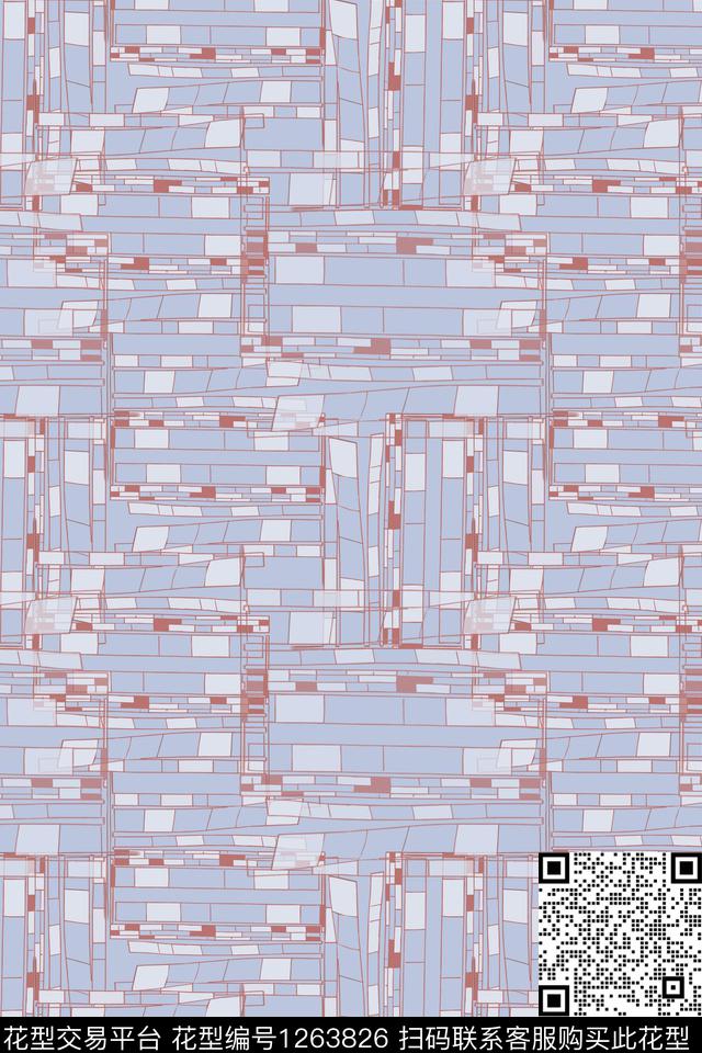 几何抽象手绘线条笔触传统印花华亿平台下载（图片编号: 1263826） - 瓦栏（Walan）