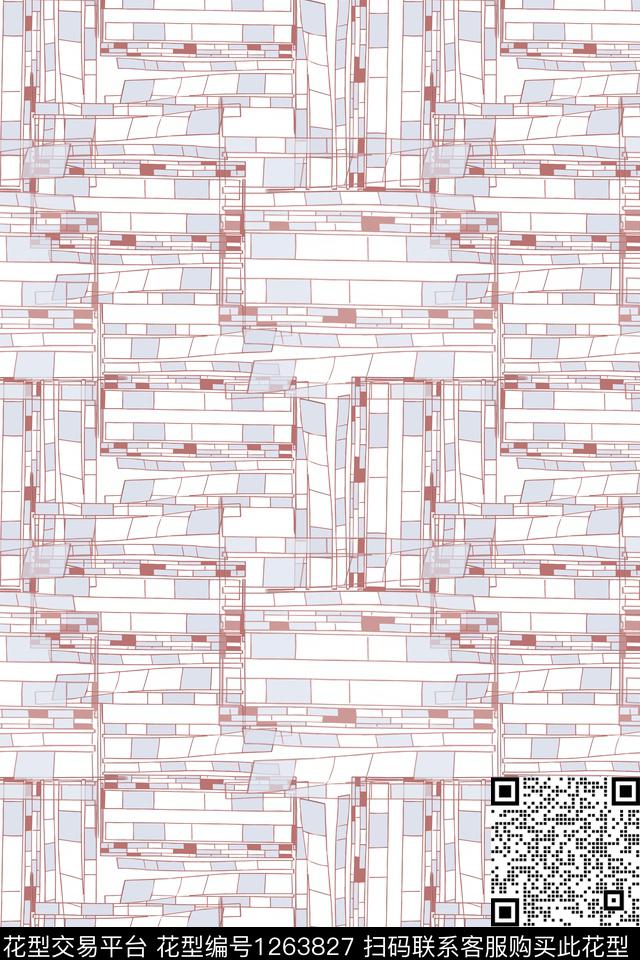 几何抽象手绘线条笔触传统印花华亿平台下载（图片编号: 1263827） - 瓦栏（Walan）