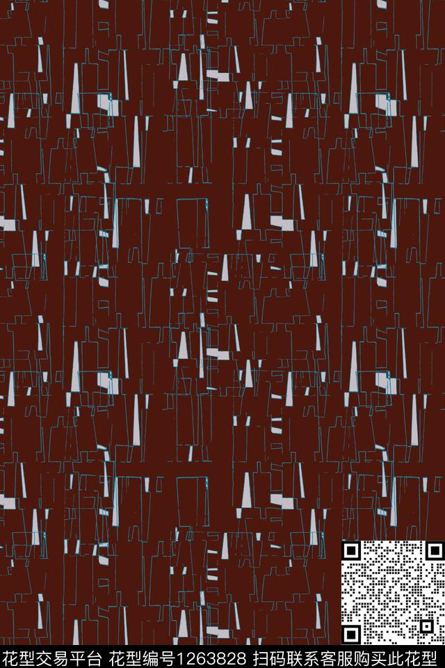 几何抽象手绘线条笔触传统印花华亿平台下载（图片编号: 1263828） - 瓦栏（Walan）