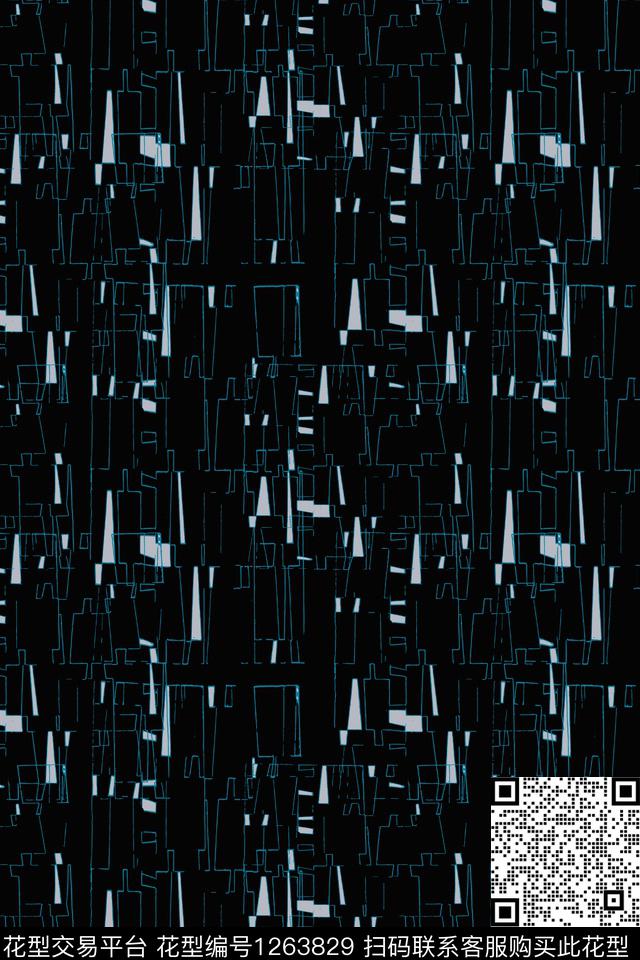 几何抽象手绘线条笔触传统印花华亿平台下载（图片编号: 1263829） - 瓦栏（Walan）