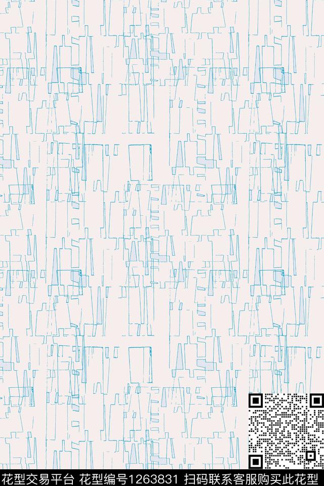 几何抽象手绘线条笔触传统印花华亿平台下载（图片编号: 1263831） - 瓦栏（Walan）