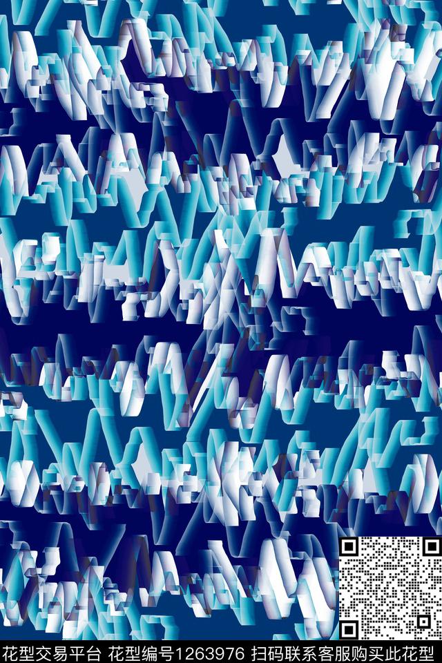 大牌风男装抽象数码印花华亿平台下载（图片编号: 1263976） - 瓦栏（Walan）