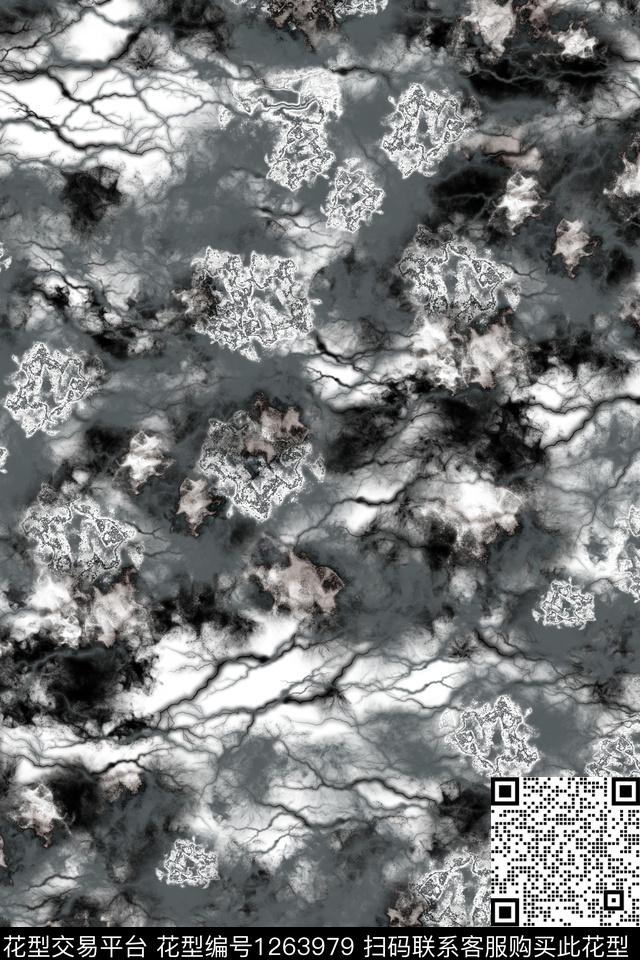 大牌风男装抽象数码印花华亿平台下载（图片编号: 1263979） - 瓦栏（Walan）