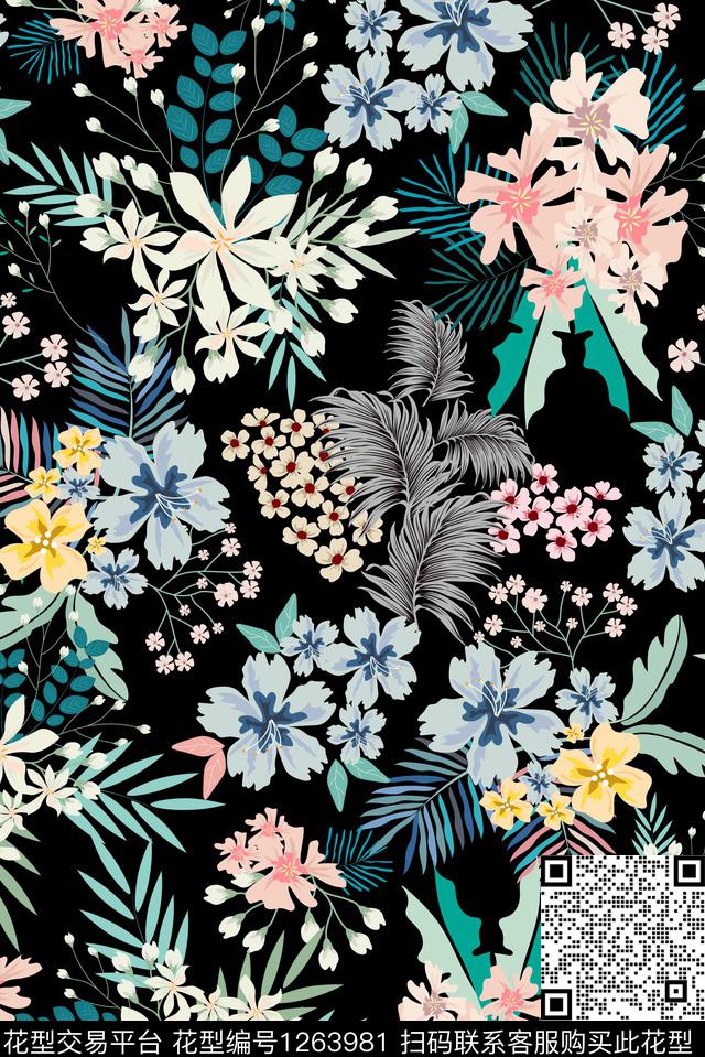 小碎花矢量纯底花传统印花华亿平台下载（图片编号: 1263981） - 瓦栏（Walan）