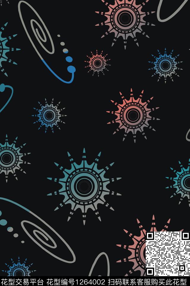 趣味抽象细碎星尘数码印花华亿平台下载（图片编号: 1264002） - 瓦栏（Walan）