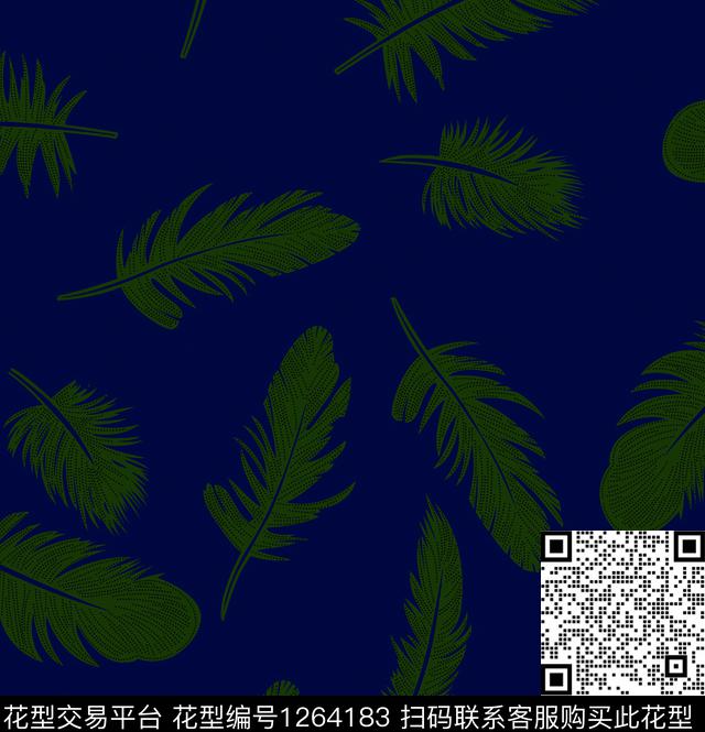 抽象波点绿植树叶传统印花华亿平台下载（图片编号: 1264183） - 瓦栏（Walan）