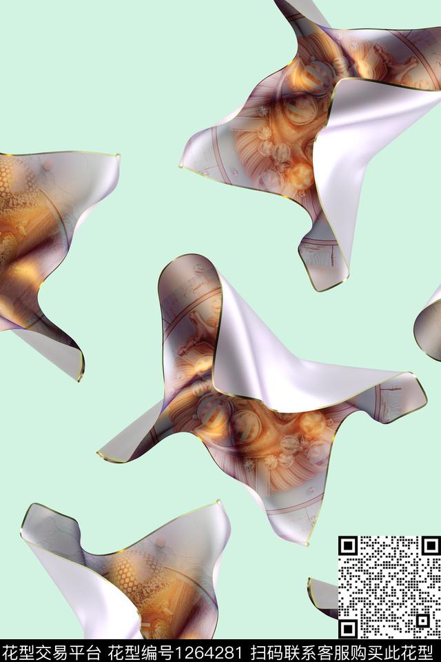 几何旗袍数码华亿平台数码印花华亿平台下载（图片编号: 1264281） - 瓦栏（Walan）