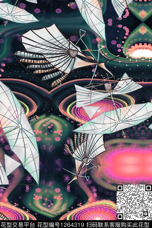 卡通大牌风几何数码印花华亿平台下载（图片编号: 1264319） - 瓦栏（Walan）