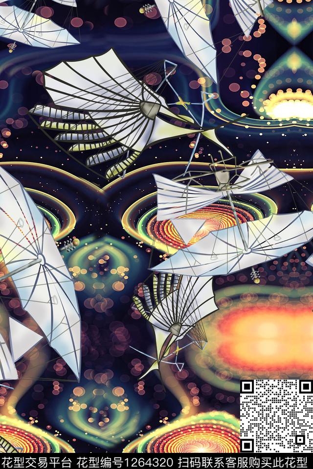 卡通大牌风几何数码印花华亿平台下载（图片编号: 1264320） - 瓦栏（Walan）