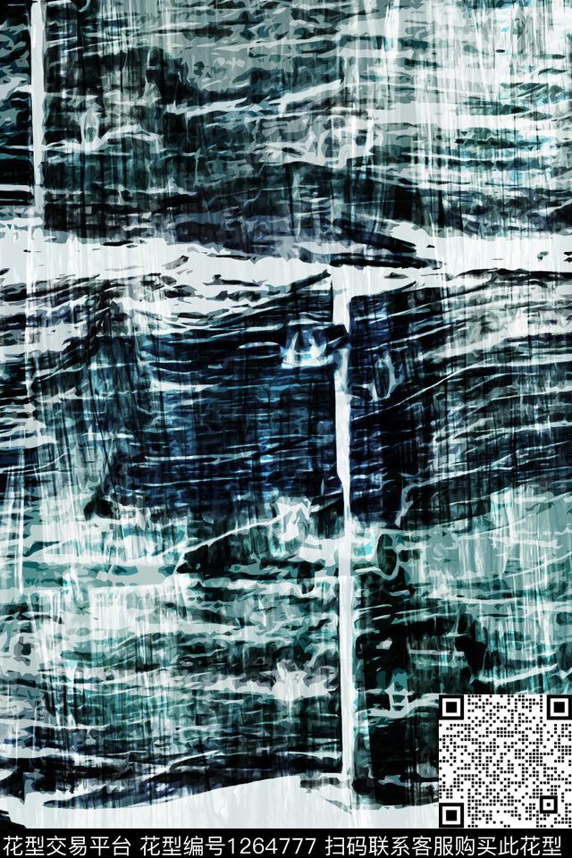 肌理男装抽象数码印花华亿平台下载（图片编号: 1264777） - 瓦栏（Walan）