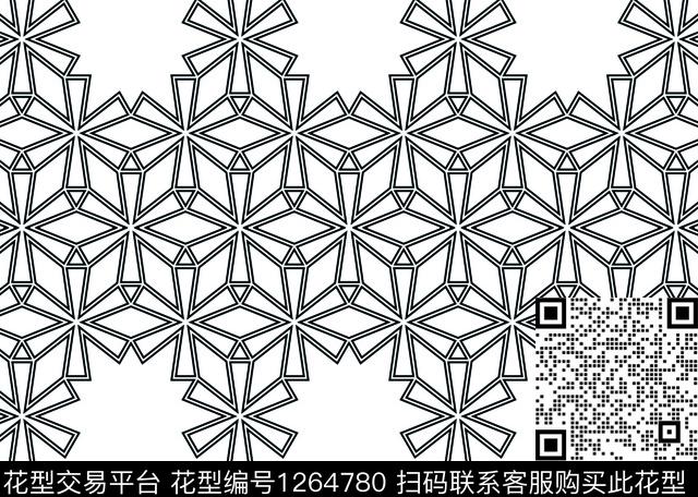几何镂空数码印花华亿平台下载（图片编号: 1264780） - 瓦栏（Walan）