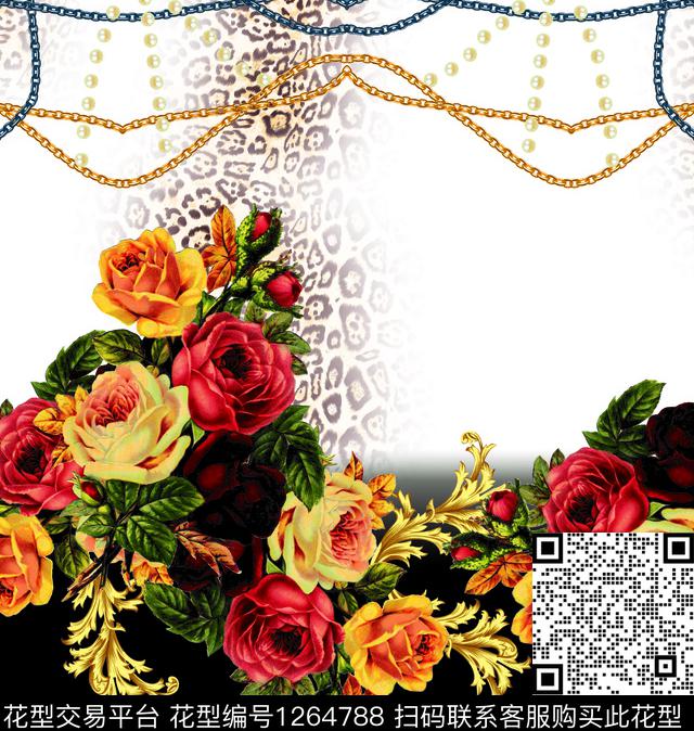 树林蔷薇花渐变数码印花华亿平台下载（图片编号: 1264788） - 瓦栏（Walan）