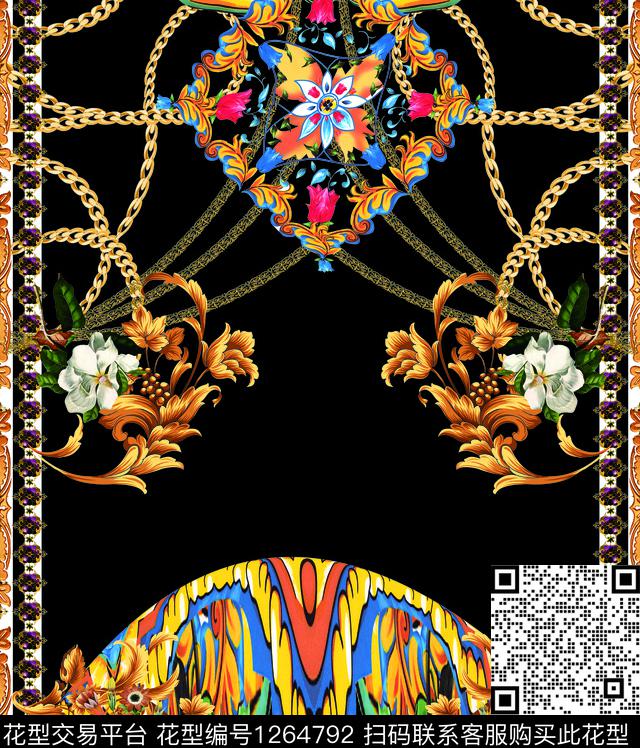 树林蔷薇花渐变数码印花华亿平台下载（图片编号: 1264792） - 瓦栏（Walan）